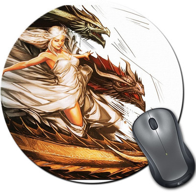 

Rangeele Inkers Khaleesi Dragons Round Mousepad(Multicolor)