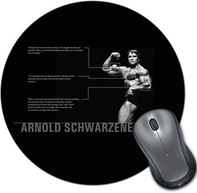 

Rangeele Inkers Arnold Schwarzenegger Keep Going Round Mousepad(Multicolor)