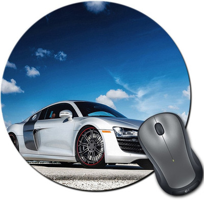 

Rangeele Inkers Audi R8 Silver Round Mousepad(Multicolor)