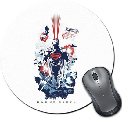 

Rangeele Inkers Man Of Steel Artwork Round Mousepad(Multicolor)