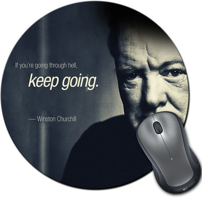 

Rangeele Inkers Winston Churchill Motivational Quotes Round Mousepad(Multicolor)