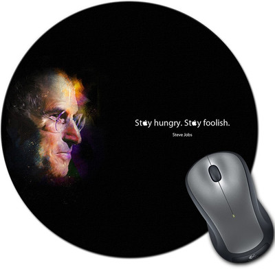 

Rangeele Inkers Steve Jobs Stay Hungry Stay Foolish Round Mousepad(Multicolor)