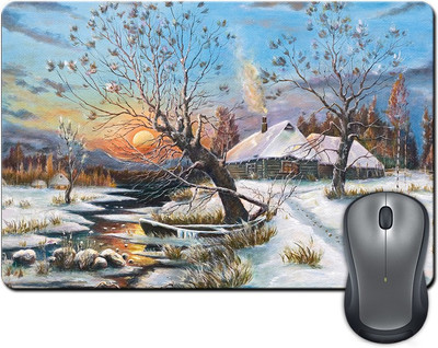 

ShopMantra Winter Snowfall Painting Mousepad(Multicolor)