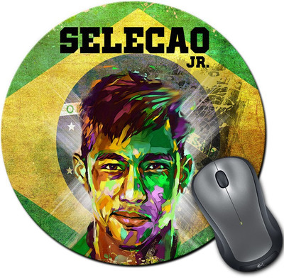 

ShopMantra Neymar Jr. Brazil Football Round Mousepad- SMMR00000261 Mousepad(Multicolor)
