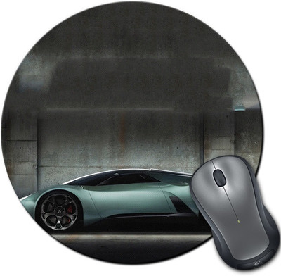 

Rangeele Inkers Parked Blue Car Round Mousepad(Multicolor)