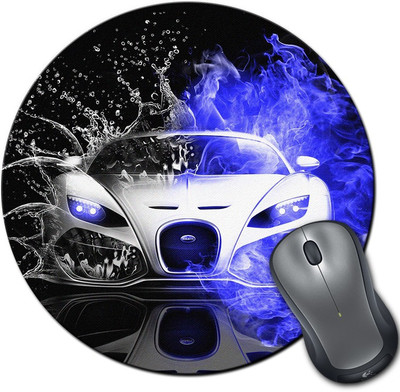 

Rangeele Inkers Bugati Magic Car Round Mousepad(Multicolor)