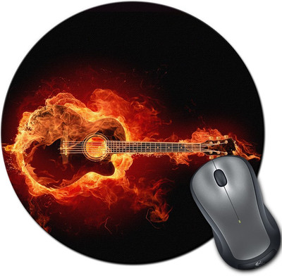 

Rangeele Inkers Burning Guitar Round Mousepad(Multicolor)