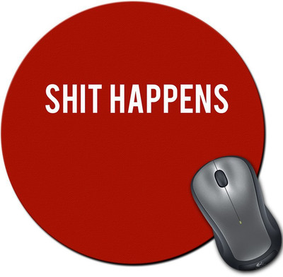 

Rangeele Inkers Shit Happens Round Mousepad(Multicolor)