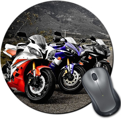 

Rangeele Inkers Cool Bikes Round Mousepad(Multicolor)