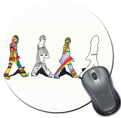 

Rangeele Inkers The Beatles Vintage Art Round Mousepad(Multicolor)