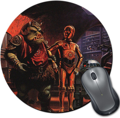 

Rangeele Inkers Stars Wars Painting Round Mousepad(Multicolor)