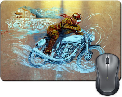 

ShopMantra Vintage Bike Rider Painting Mousepad(Multicolor)