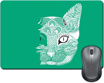 

ShopMantra Half Faced Cat Illustration Mousepad(Multicolor)
