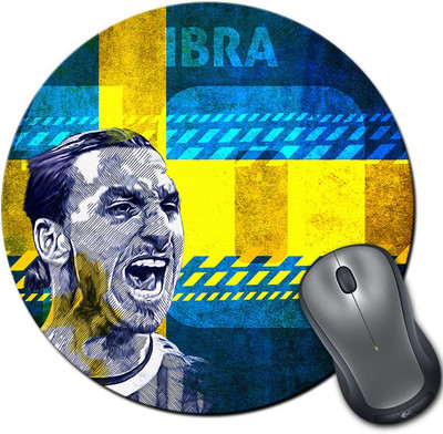 

ShopMantra Zlatan Ibra Sweden Football Round Mousepad- SMMR00000266 Mousepad(Multicolor)