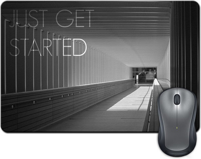 

ShopMantra Just Get Started Minimal Art Mousepad(Multicolor)