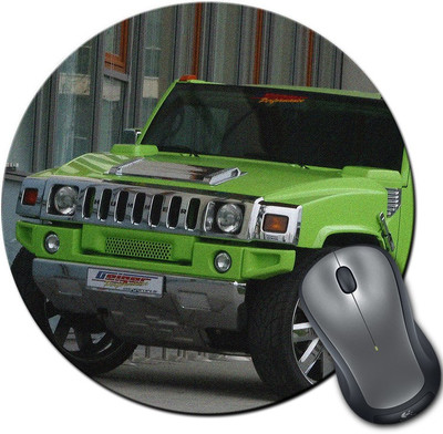 

Rangeele Inkers Green Hummer Awesome Round Mousepad(Multicolor)