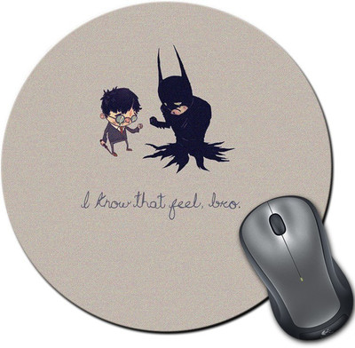 

Rangeele Inkers Batman Know The Feels Round Mousepad(Multicolor)