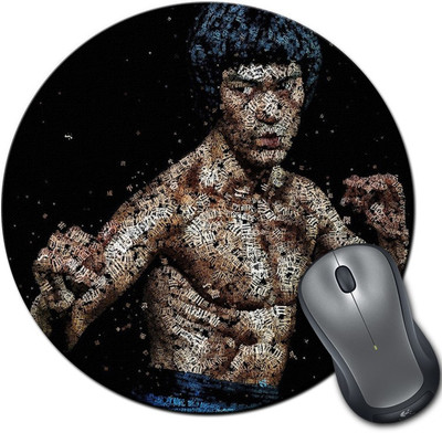 

Rangeele Inkers Bruce Lee Typography Round Mousepad(Multicolor)