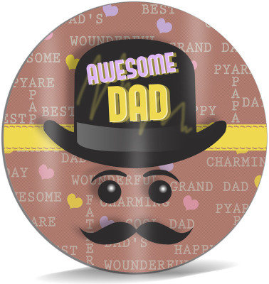 

SKY TRENDS Awesome Dad With Stylish Black Cap And Mustaches Unique Gifts For Dad Father's Day Mousepad(Multicolor)