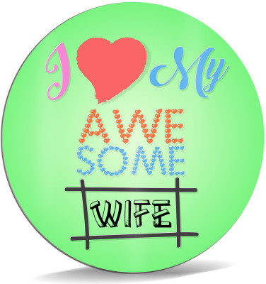 

SKY TRENDS I Love My Awesome Wife With Green Red Heart Stylish Gifts For Birthday And Anniversary Mousepad(Multicolor)