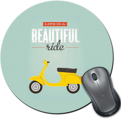 

Rangeele Inkers Life Is A Beautiful Ride Round Mousepad(Multicolor)