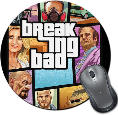 

Rangeele Inkers Breaking Bad Gta Artwork Round Mousepad(Multicolor)
