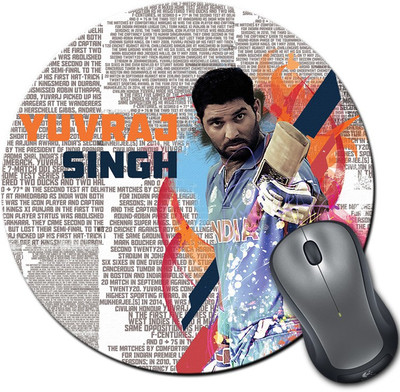 

ShopMantra Yuvraj Singh Century Round Mousepad- SMMR00000334 Mousepad(Multicolor)