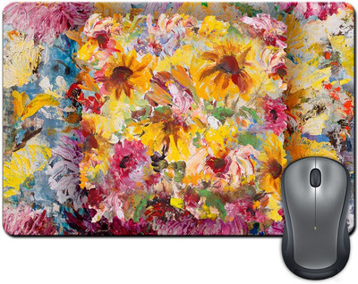 ShopMantra Flower Brush Strokes Painting Mousepad Multicolor
