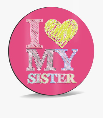 

SKY TRENDS Sky Trends I Love My Sister With Shade Small Yellow Heart Pink Color Gifts. Mousepad(Multicolor)