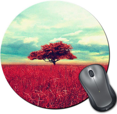 

Rangeele Inkers Beautiful Red Autumn Round Mousepad(Multicolor)