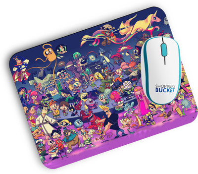 

Shoppers Bucket Cartoon Party Mousepad(Multicolor, Red, Blue, Green, Pink, Voilet, Black)