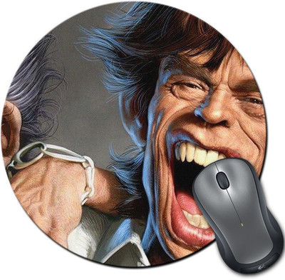 

Rangeele Inkers Young Keith Richards Mick Jagger Round Mousepad(Multicolor)