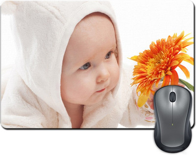 

ShopMantra Cute Baby with a Flower Mousepad(Multicolor)