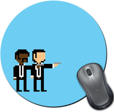

Rangeele Inkers Pulp Fiction Minimal Pixel Art Round Mousepad(Multicolor)