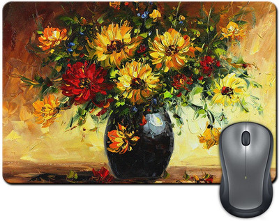 

Rangeele Inkers Flowers Oil Painting Mousepad(Multicolor)