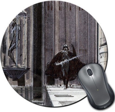 

Rangeele Inkers Star Wars Vader Sketch Round Mousepad(Multicolor)