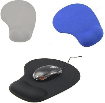 qls super soft 3nos Mousepad(Black, Grey, Blue)