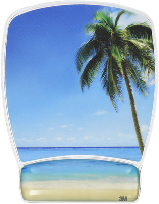 

3M Precise Mouse Pad with Gel Wrist Rest, Beach Design (MW308BH) Mousepad(Blue)