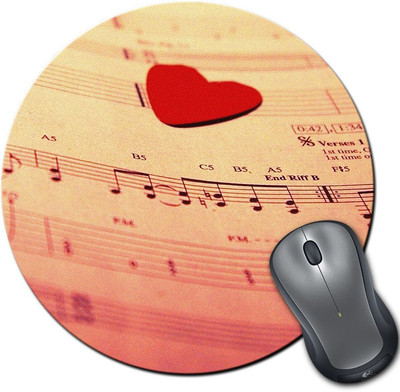 

Rangeele Inkers Music Notes Love Round Mousepad(Multicolor)