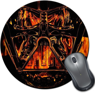 

Rangeele Inkers Darth Vader Stars Wars Fire Round Mousepad(Multicolor)