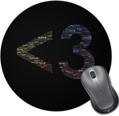

Rangeele Inkers Love Typography Round Mousepad(Multicolor)