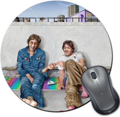 

Rangeele Inkers The Beatles Happy Paintings Round Mousepad(Multicolor)