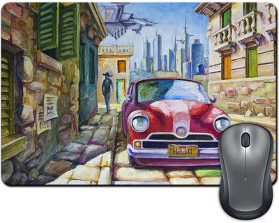 

ShopMantra Vintage Car On Street Crayon Painting Mousepad(Multicolor)