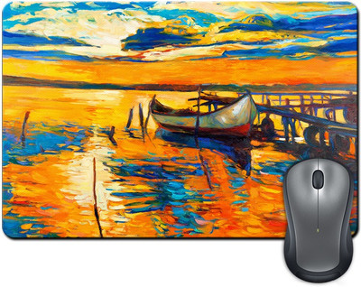 

ShopMantra Boat In Lake Painting Mousepad(Multicolor)