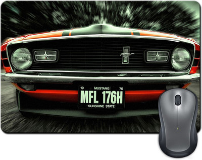 

Rangeele Inkers Black Mustang Cool Mousepad(Multicolor)
