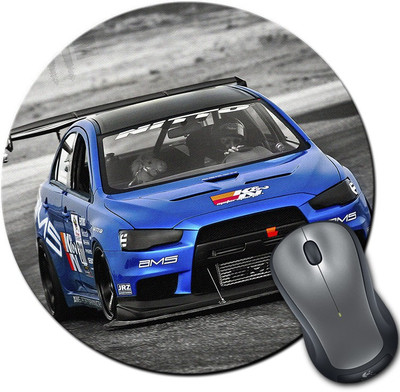 

Rangeele Inkers Evo Racing Car Round Mousepad(Multicolor)