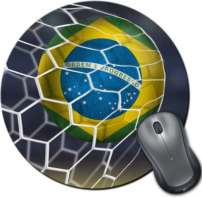 

Rangeele Inkers Brazil Football Round Mousepad(Multicolor)