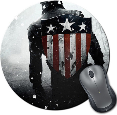 

Rangeele Inkers Captain America Vintage Shield Round Mousepad(Multicolor)