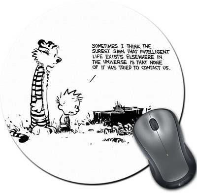 

Rangeele Inkers Calvin And Hobbes On Life Round Mousepad(Multicolor)