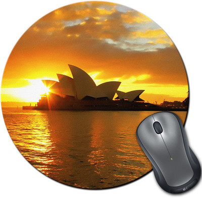 

Rangeele Inkers Opera House Sydney Sunset Round Mousepad(Multicolor)